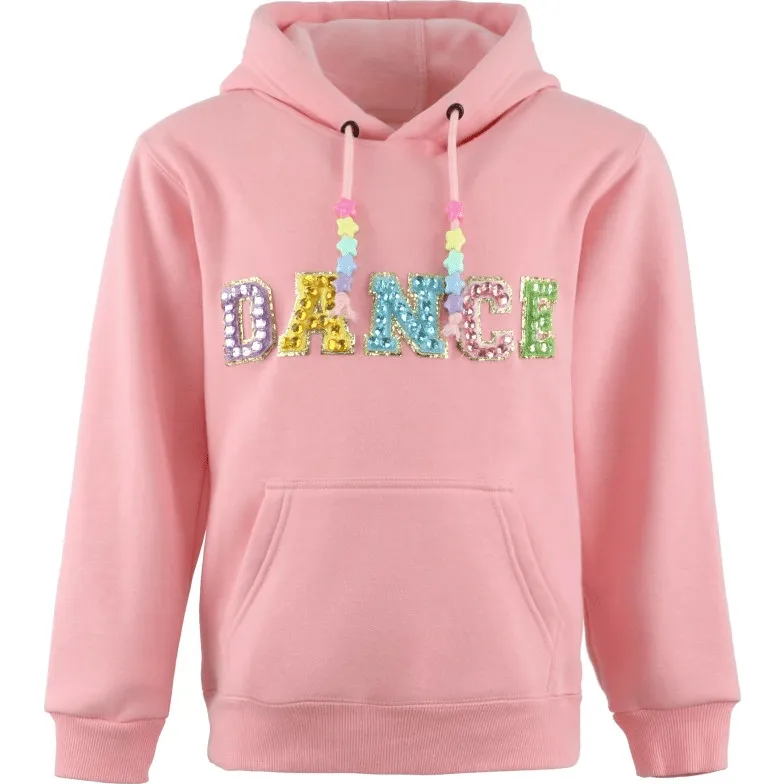 Lola + The Boys Dance Gem Smilie Hoodie, Pink