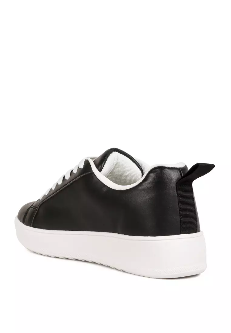 London Rag Black Faux Leather Sneakers