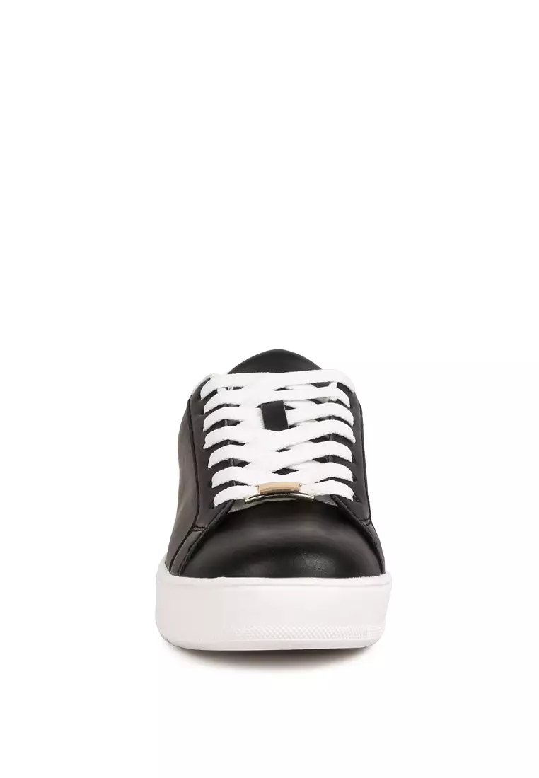 London Rag Black Faux Leather Sneakers