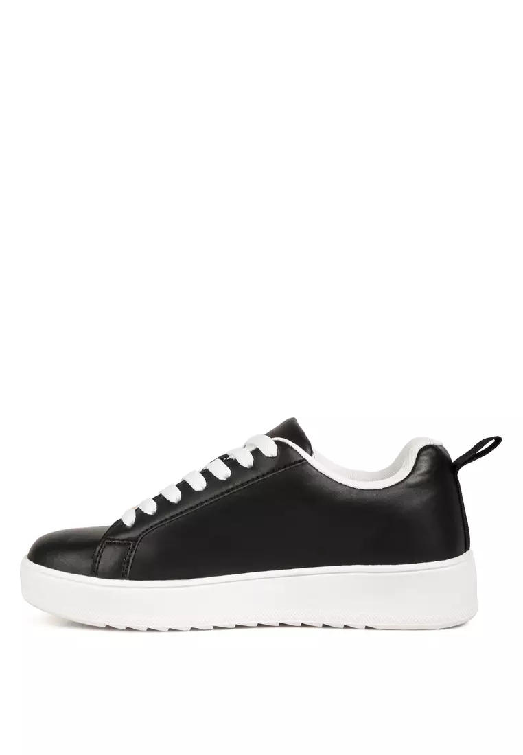 London Rag Black Faux Leather Sneakers