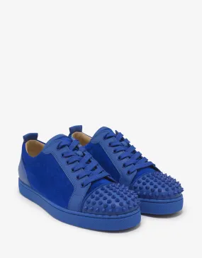 Louis Junior Spikes Flat Blue Calf & Suede Trainers -