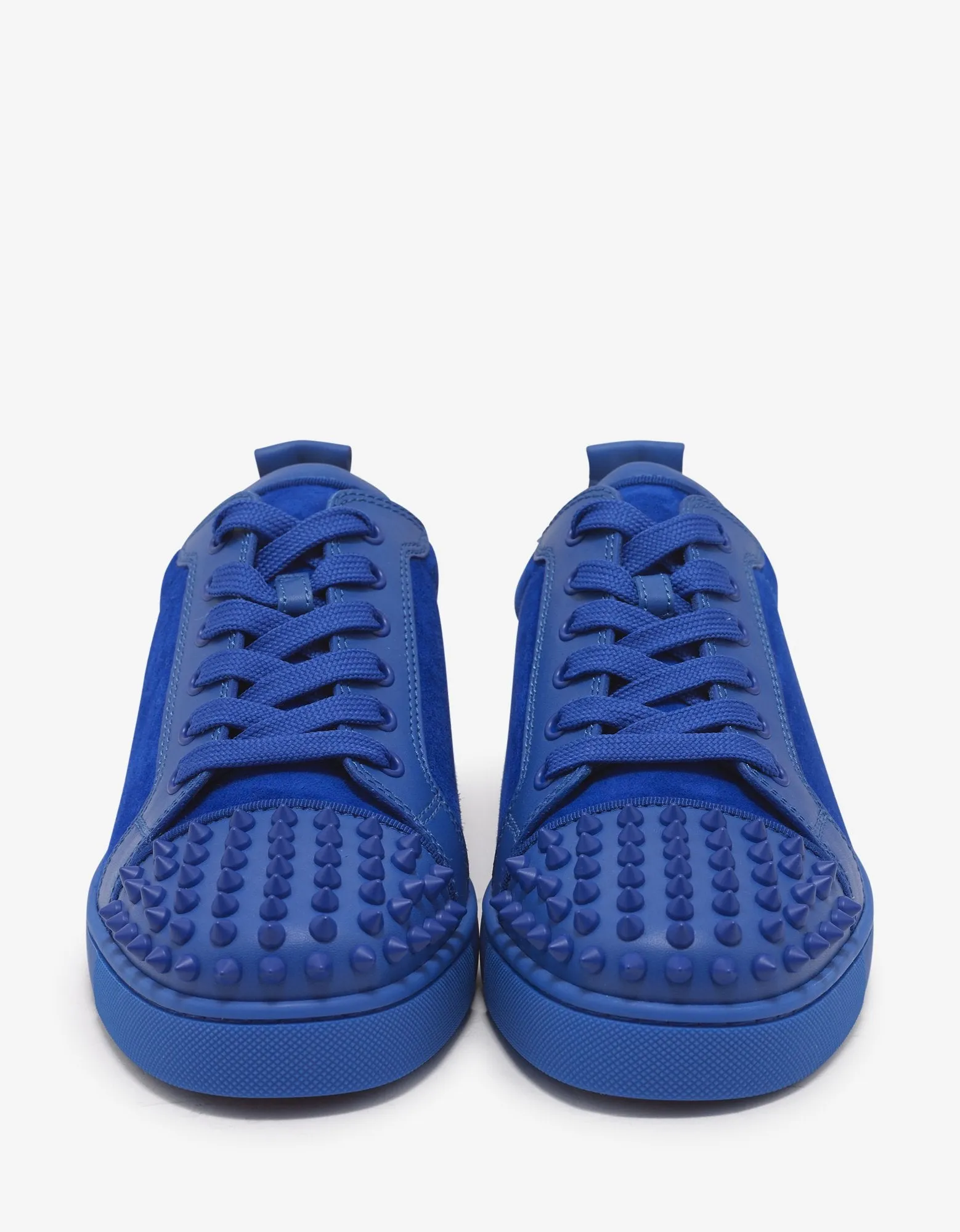 Louis Junior Spikes Flat Blue Calf & Suede Trainers -