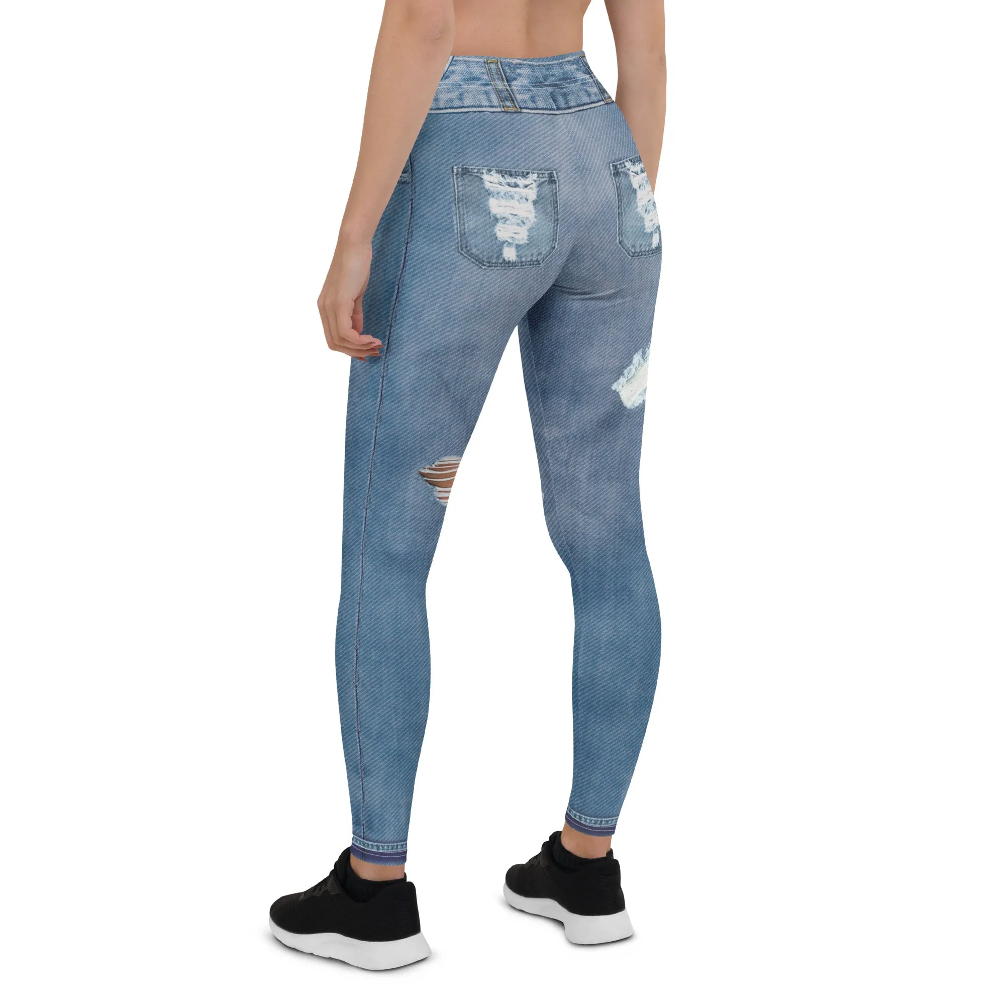 Low Rise Denim Print Leggings