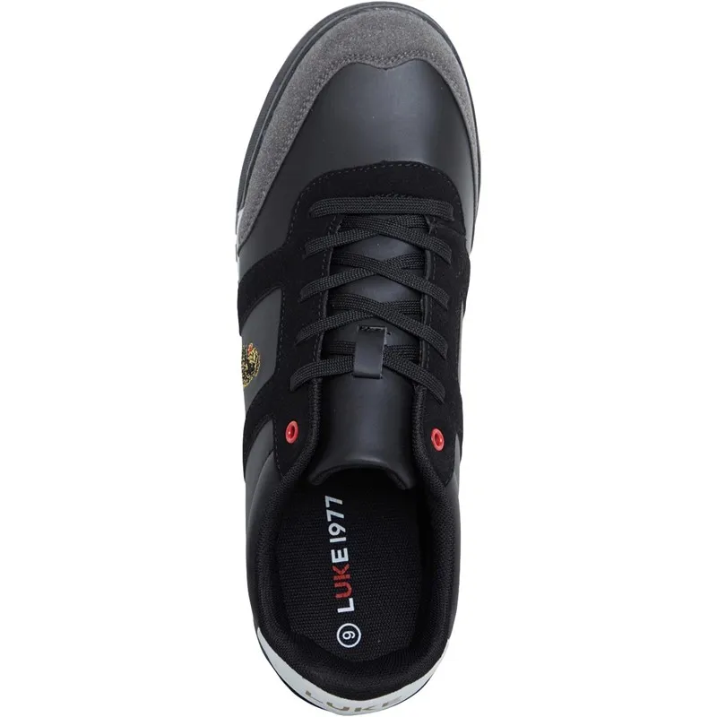 LUKE 1977 Mens Ray Trainers Black/Grey/White