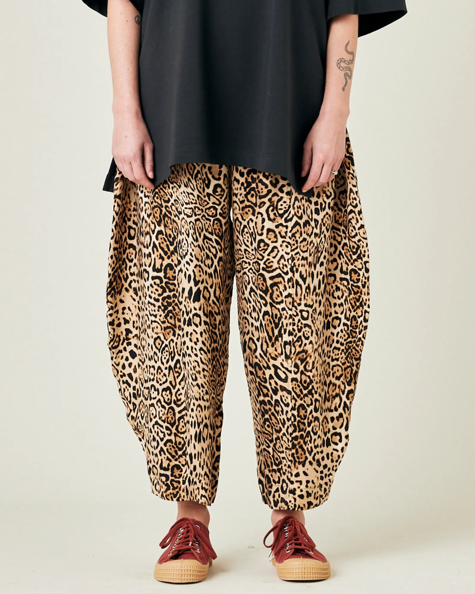 Mabel Leopard Print Cupro Trousers