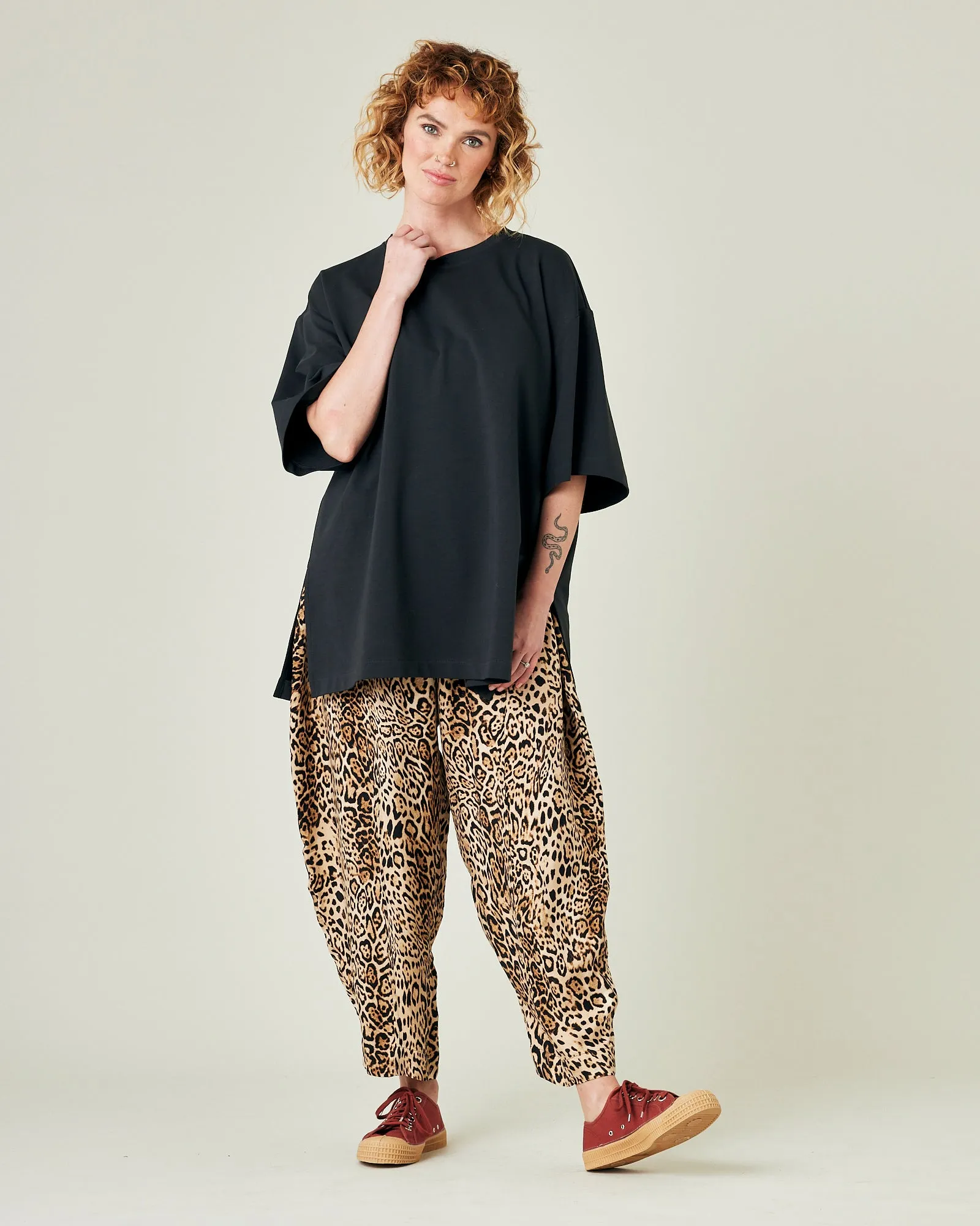 Mabel Leopard Print Cupro Trousers