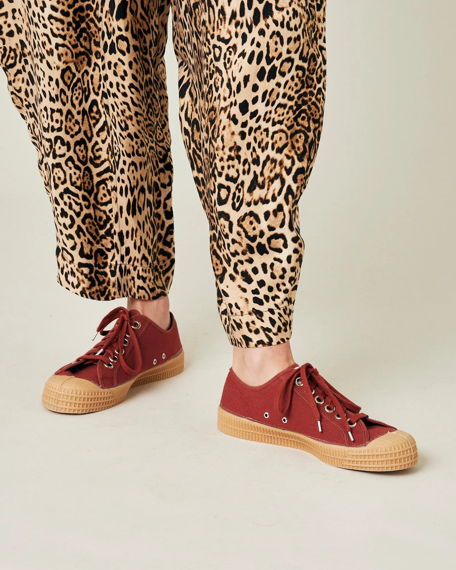 Mabel Leopard Print Cupro Trousers