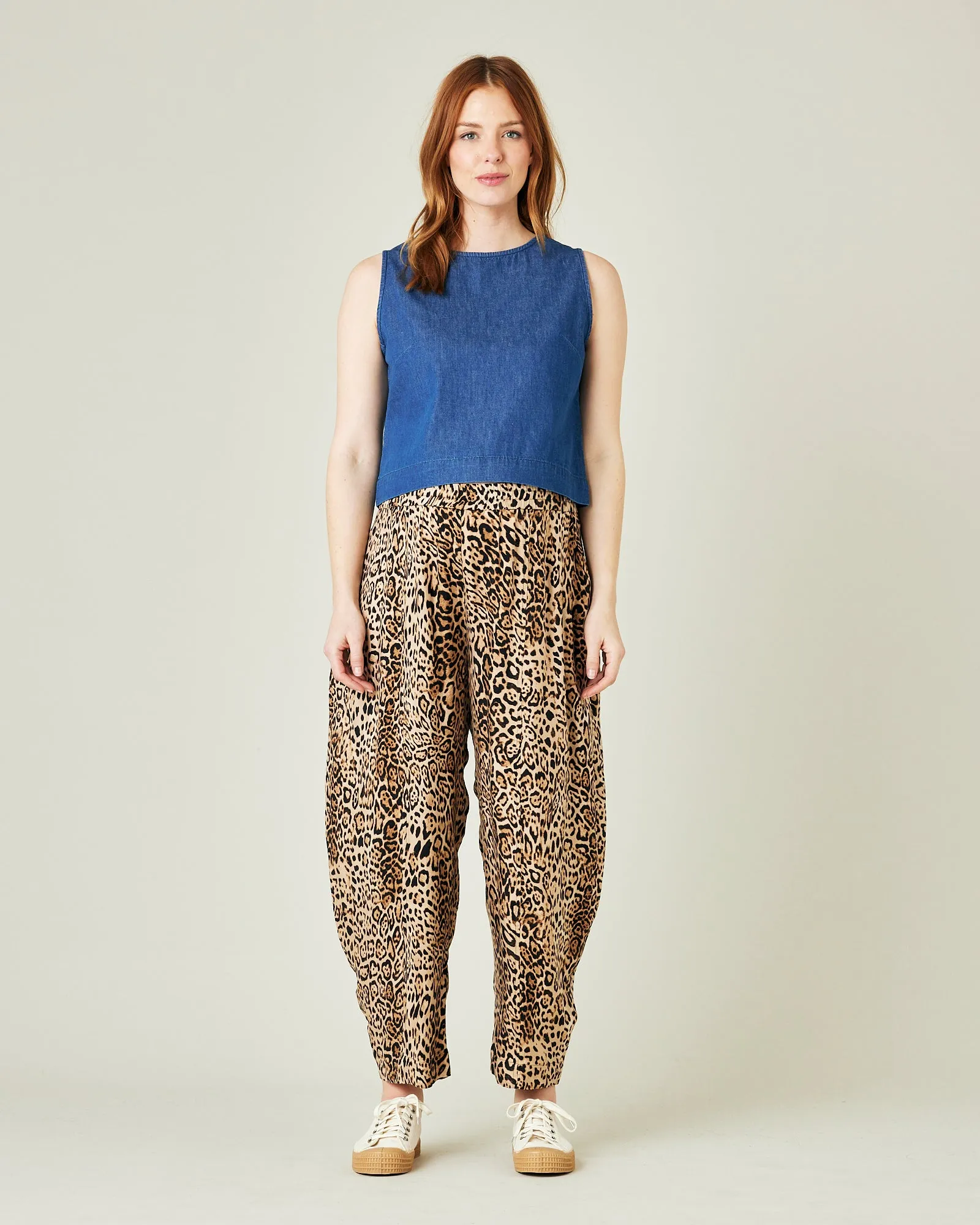 Mabel Leopard Print Cupro Trousers