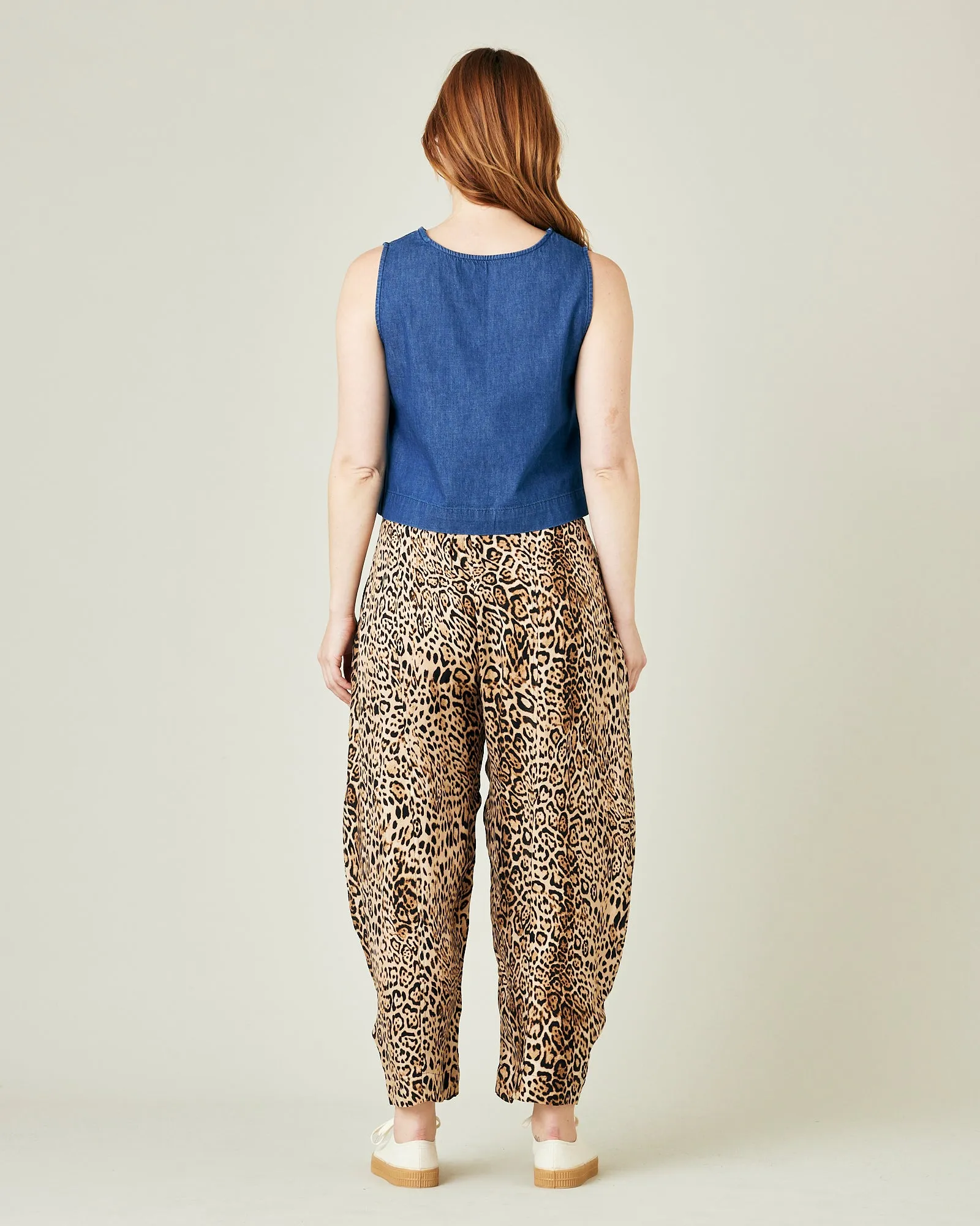 Mabel Leopard Print Cupro Trousers