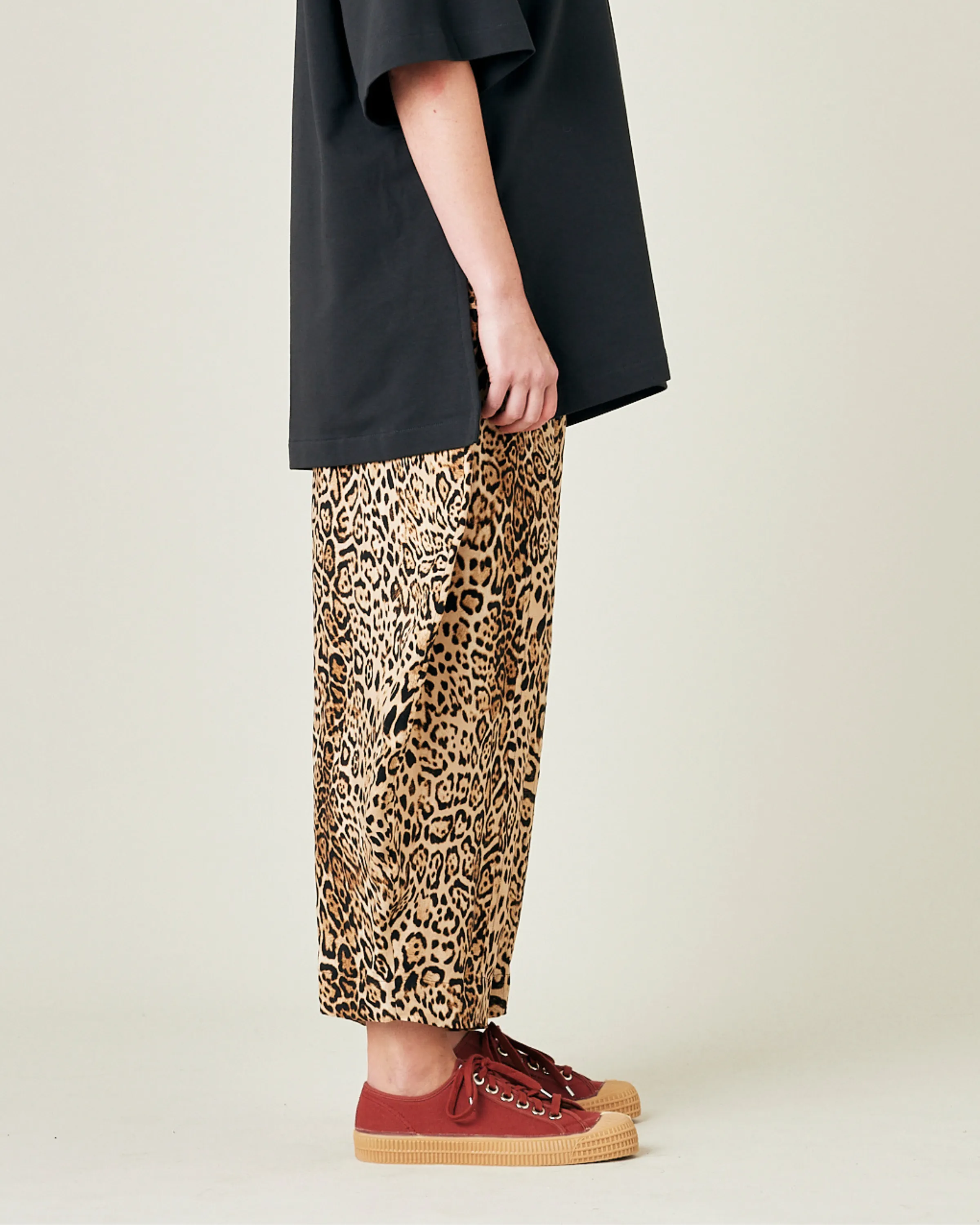 Mabel Leopard Print Cupro Trousers