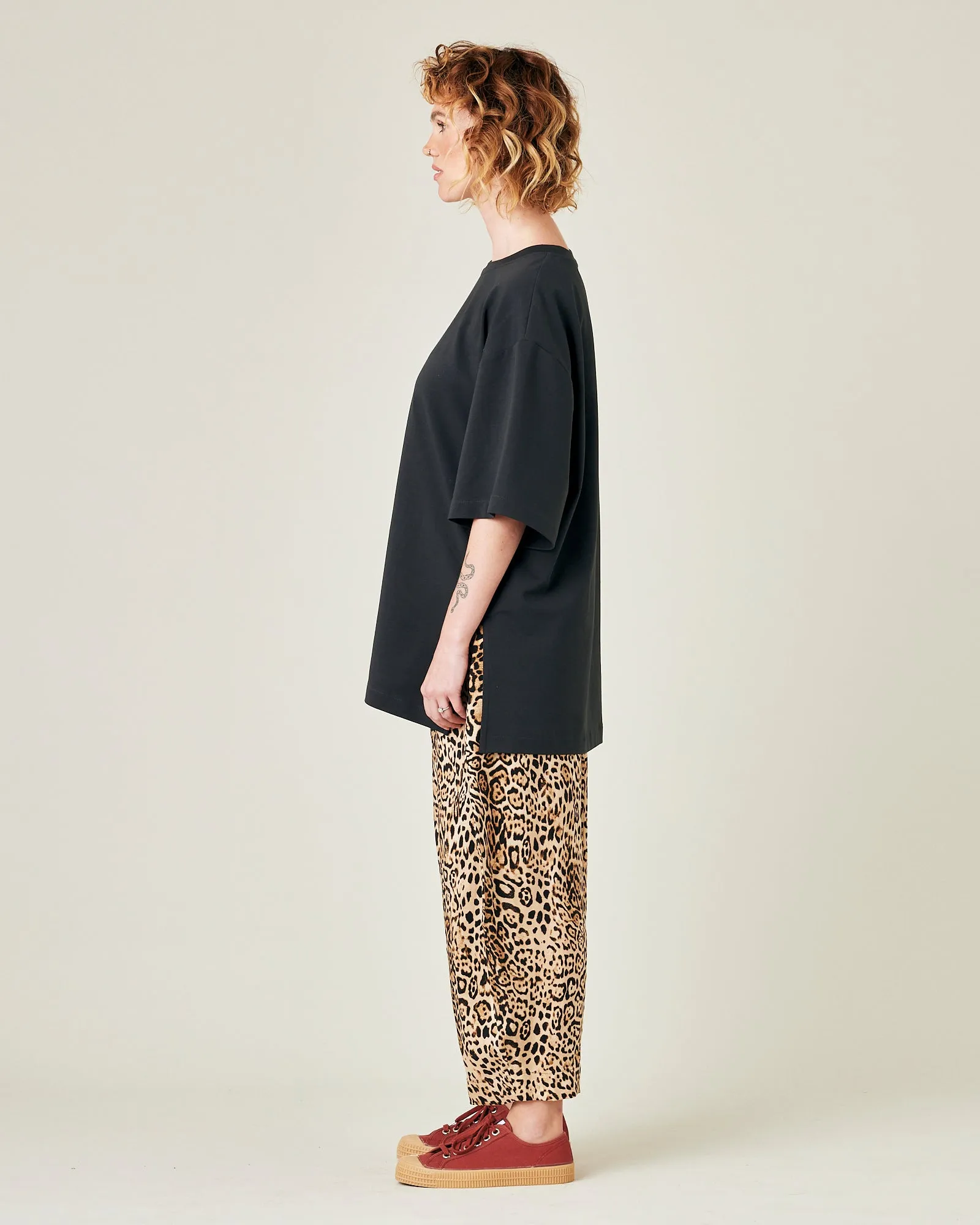 Mabel Leopard Print Cupro Trousers