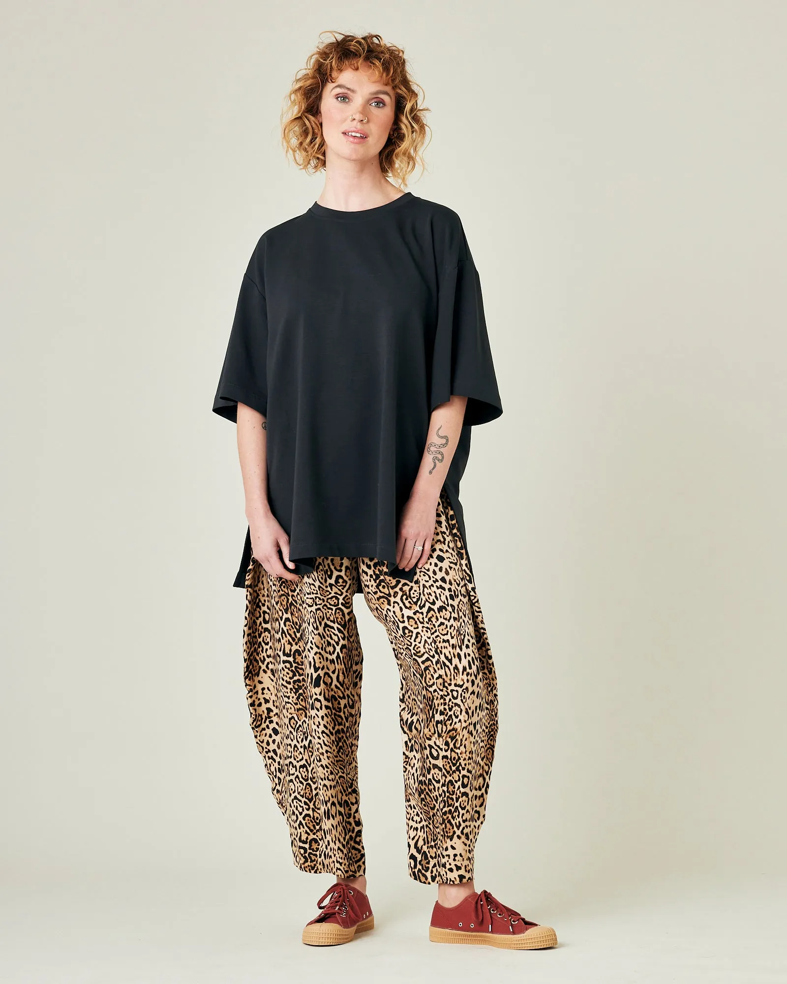 Mabel Leopard Print Cupro Trousers