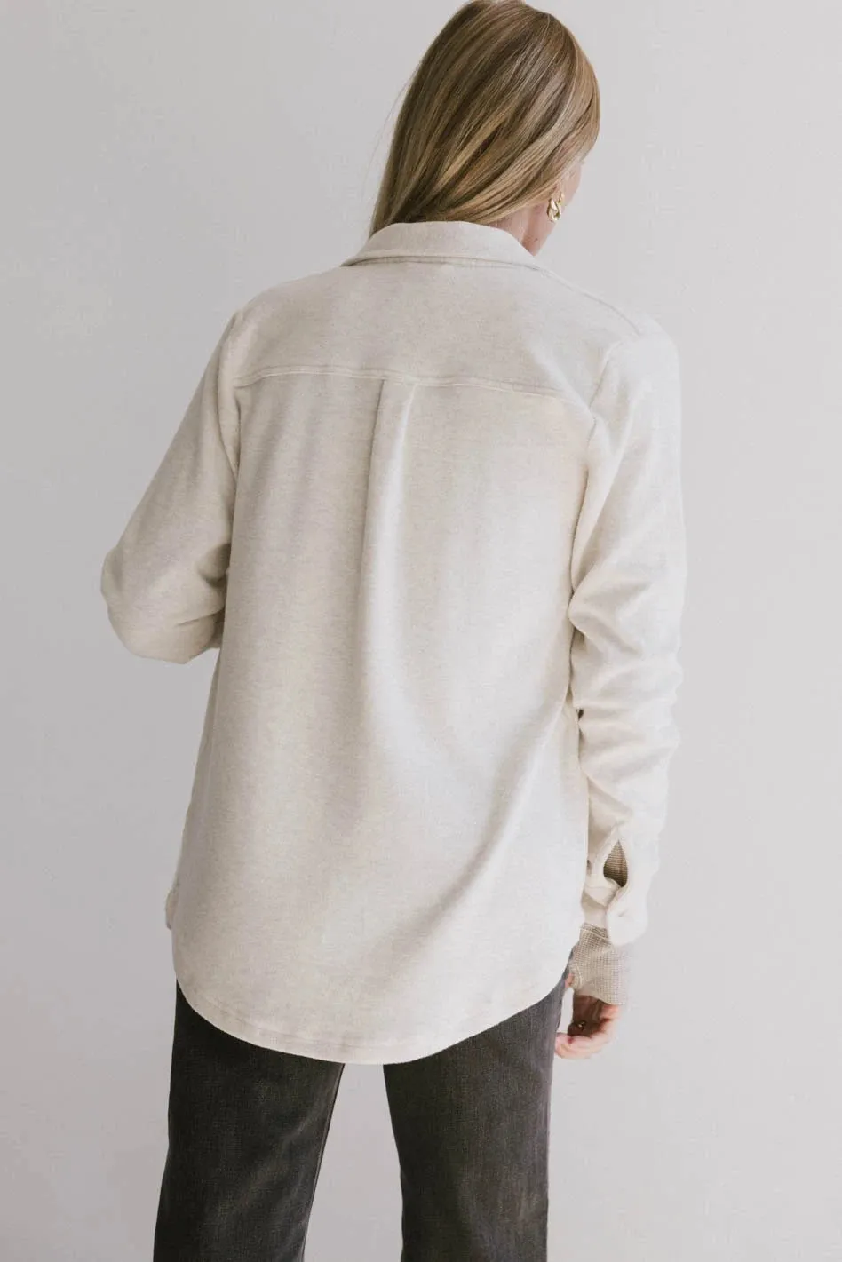 Mada Fleece Button Up in Oatmeal