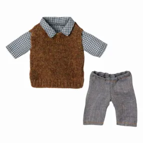 MAILEG TEDDY DAD SHIRT, SLIPOVER/VEST & PANT