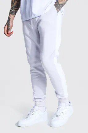 Man Roman Cuff Skinny Pintuck Panelled Joggers