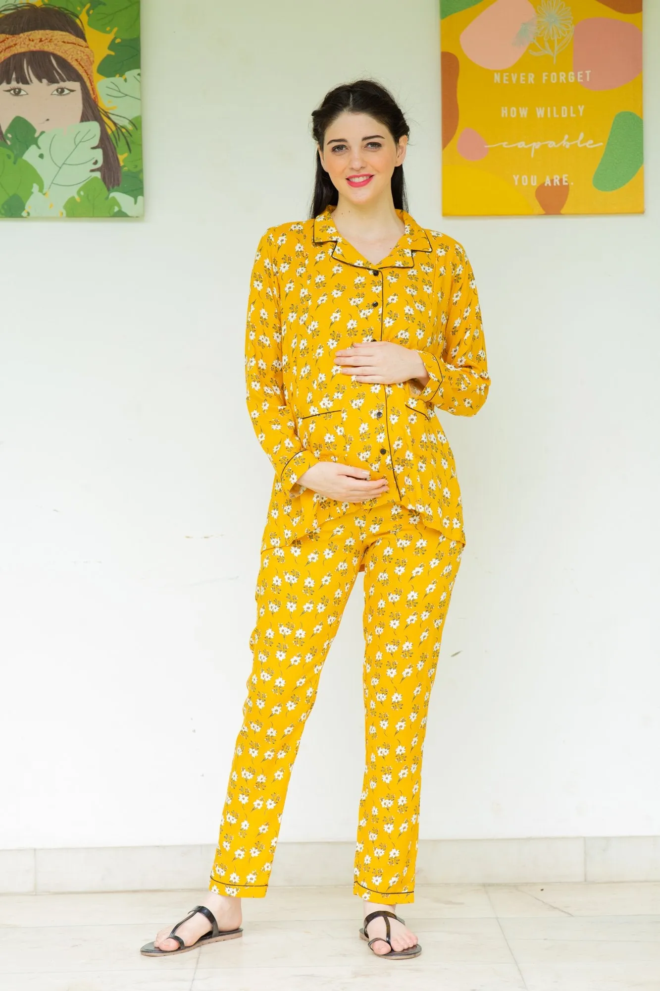 Marigold Maternity & Nursing Night Suit Set