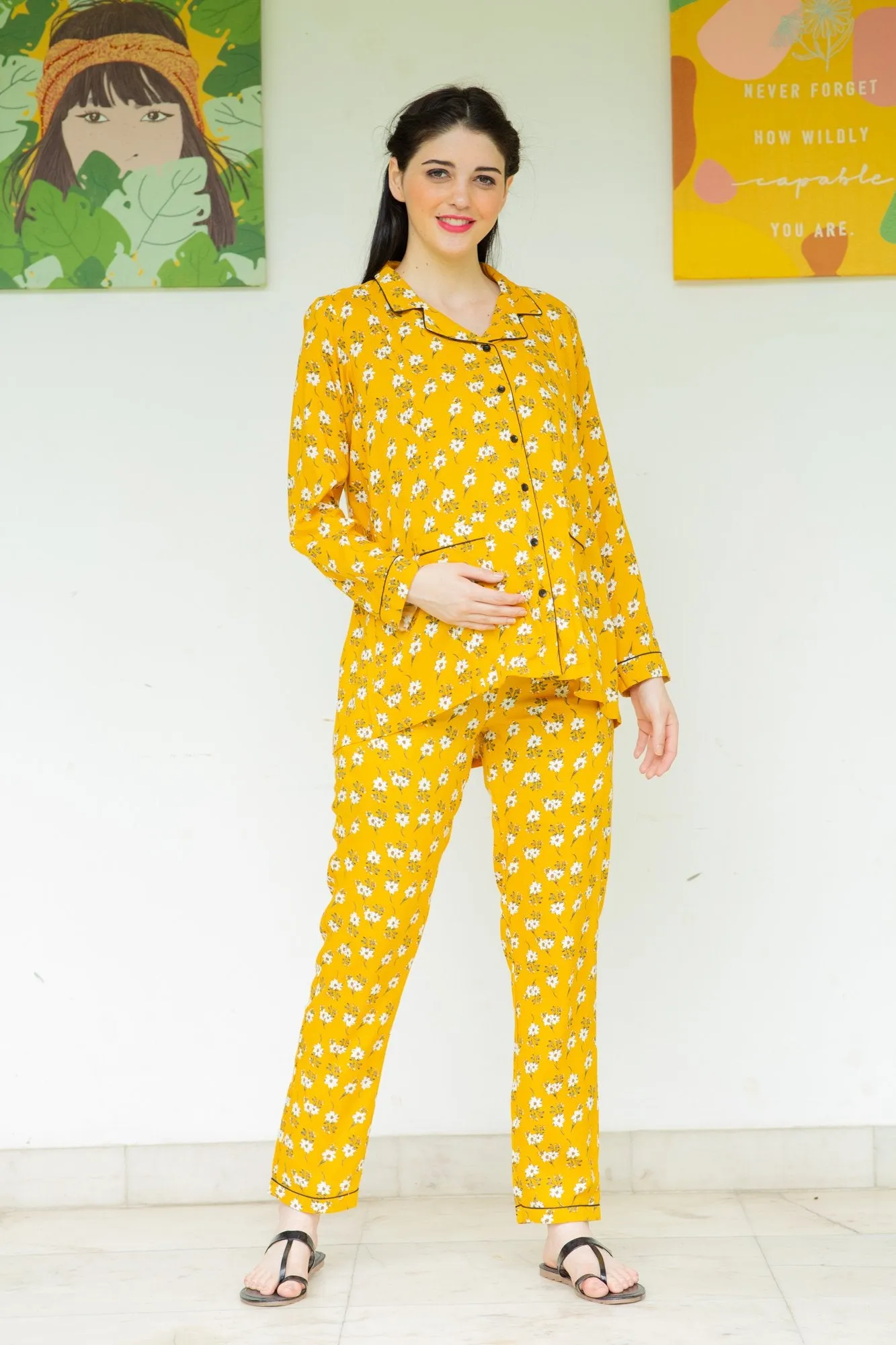 Marigold Maternity & Nursing Night Suit Set