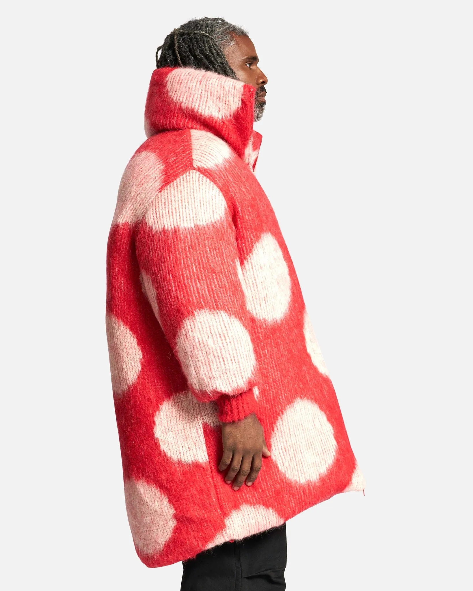 Marni Fuzzy Wuzzy Brushed Dot Padded Jacket in Tulip