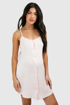 Maternity Button Down Strappy Nightgown