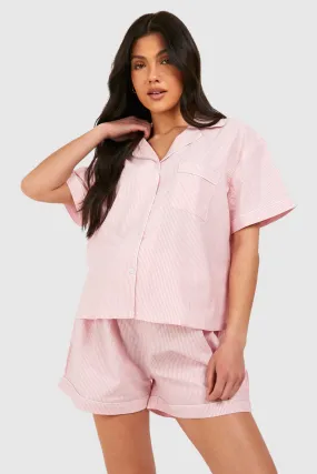 Maternity Cotton Stripe Short Sleeve Pajama Set