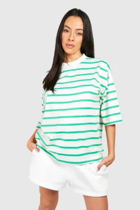 Maternity Crew Neck Stripe T-shirt