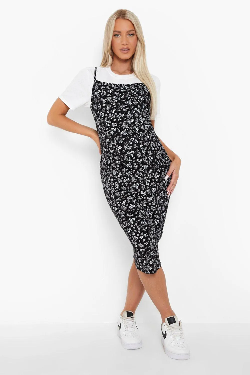 Maternity Ditsy T-shirt And Bodycon Midi