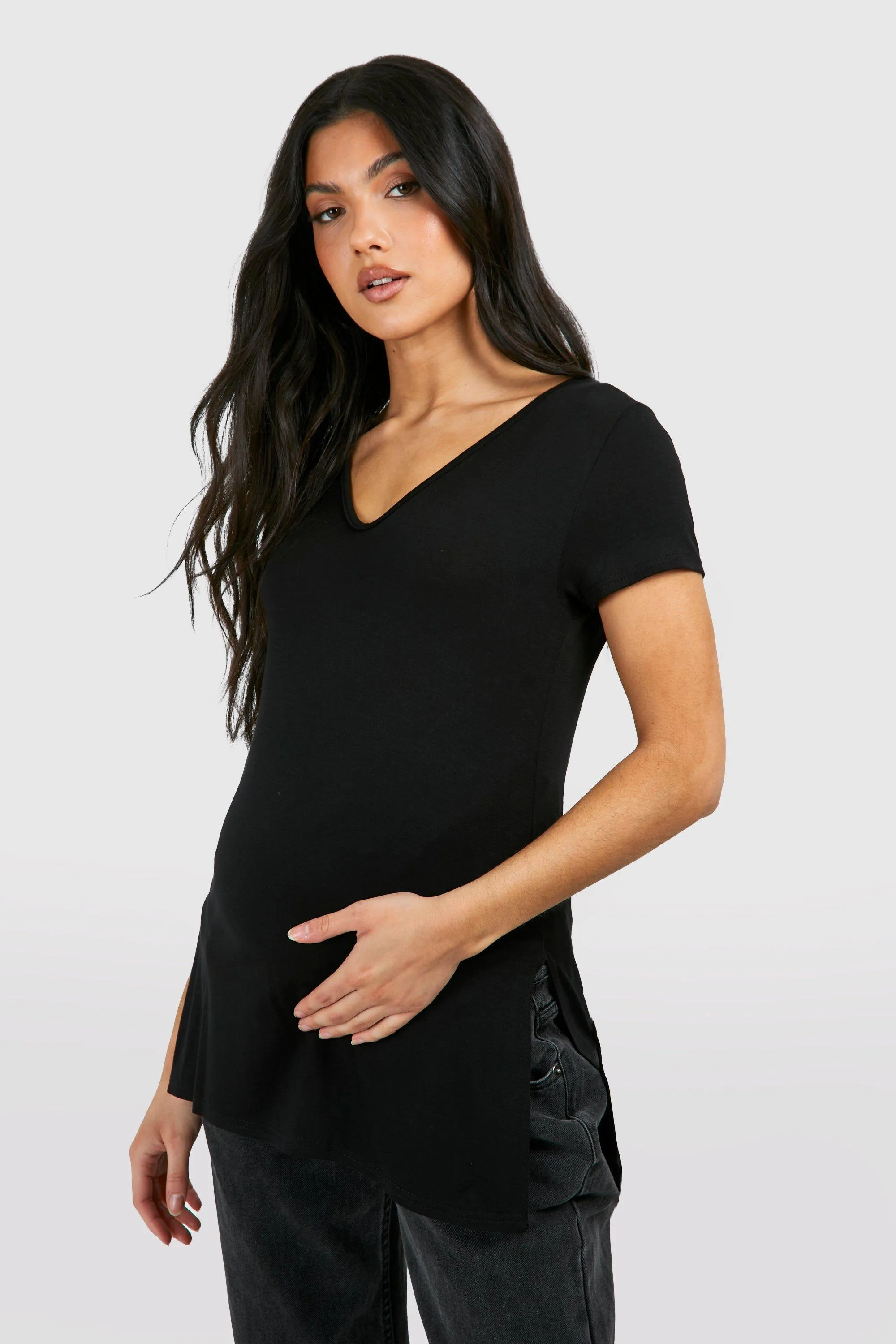 Maternity Longline Split Hem T-shirt