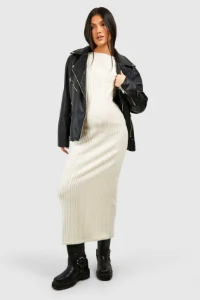 Maternity Soft Rib Knitted Midi Dress