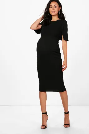 Maternity  Split Sleeve Wiggle Midi Dress