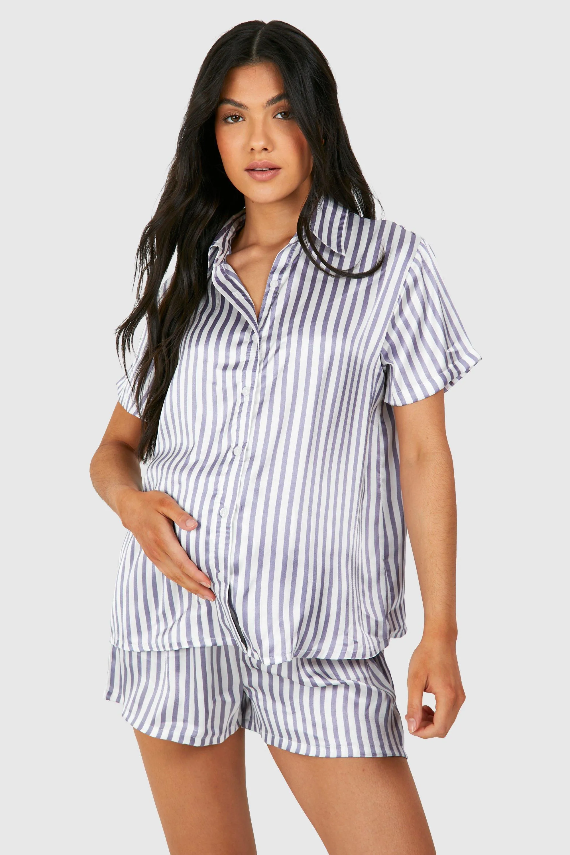 Maternity Stripe Short Pyjama Set