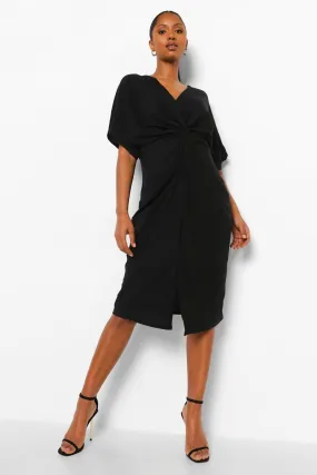 Maternity Twist Front Midi Dress