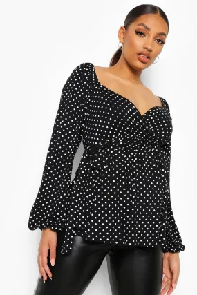 Maternity Wrap Polka Dot Nursing Top