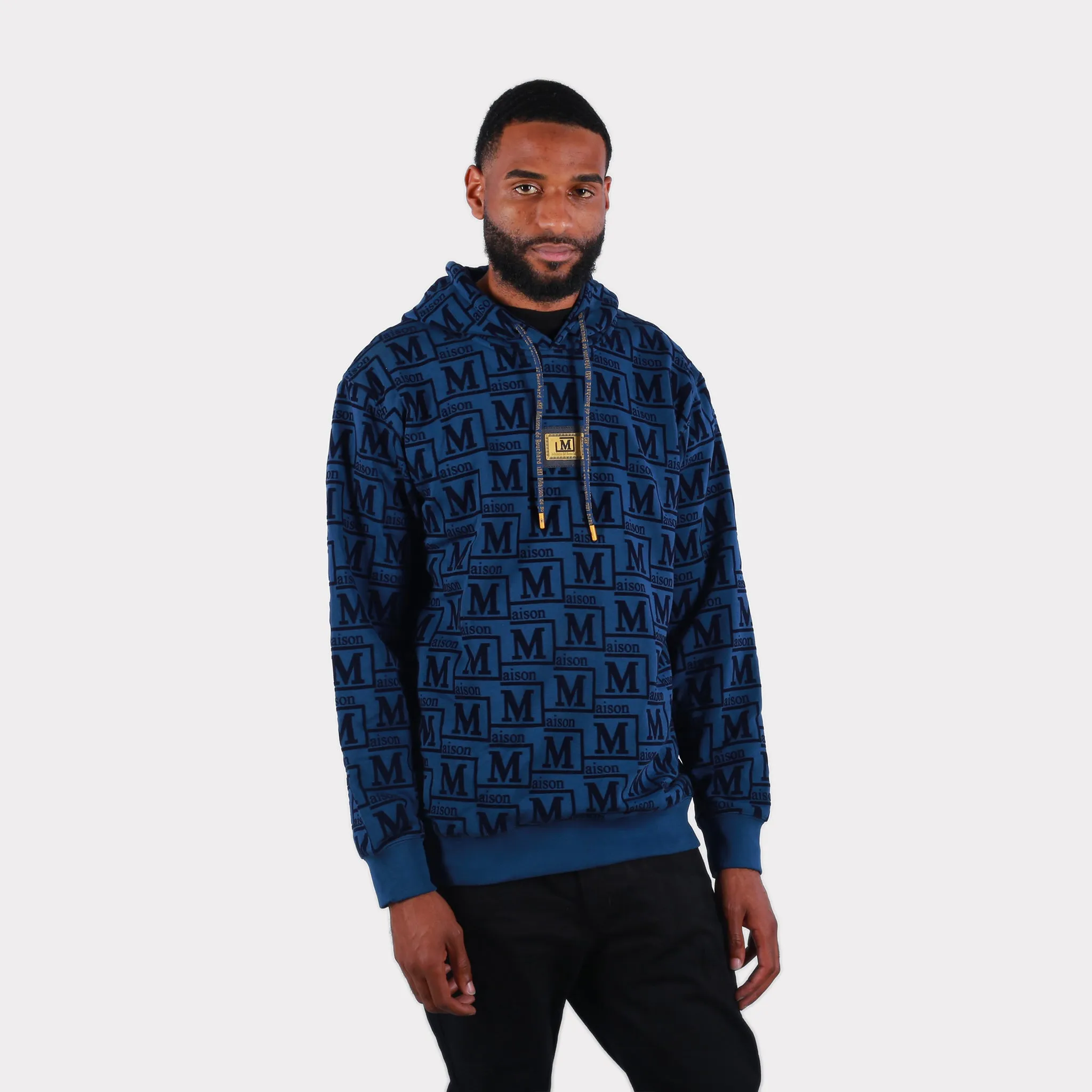 MDB Couture Men's French Terry Monogram Hoodie Sweatshirt