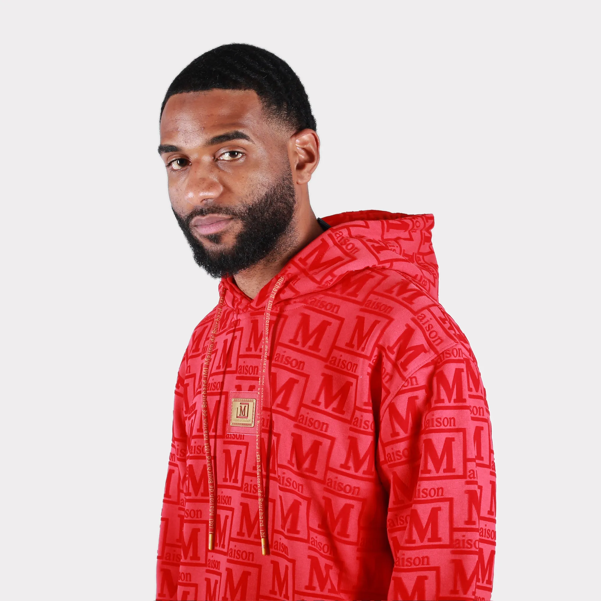 MDB Couture Men's French Terry Monogram Hoodie Sweatshirt