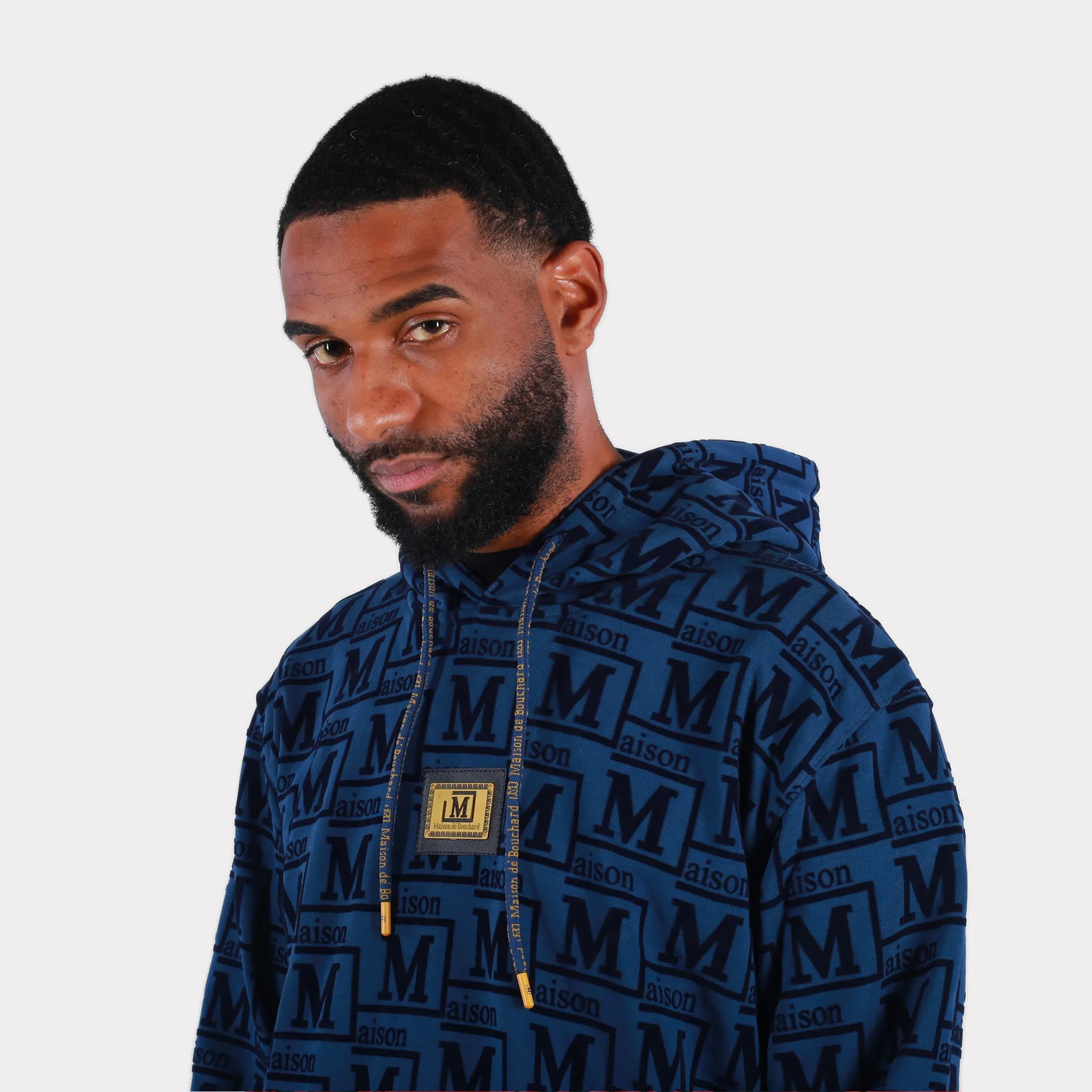 MDB Couture Men's French Terry Monogram Hoodie Sweatshirt