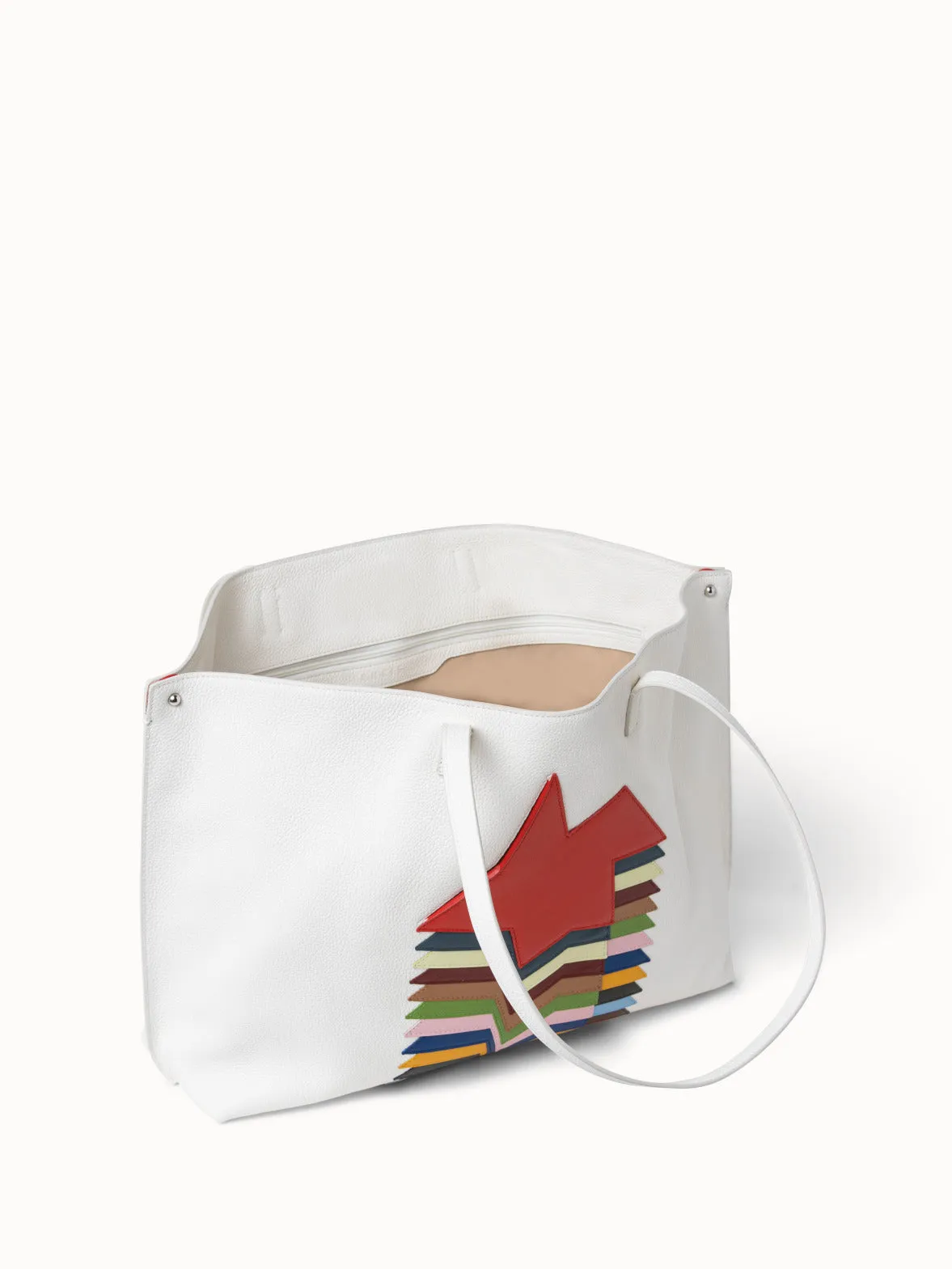 Medium Leather Shoulder Bag in Layered Kinderstern Patchwork