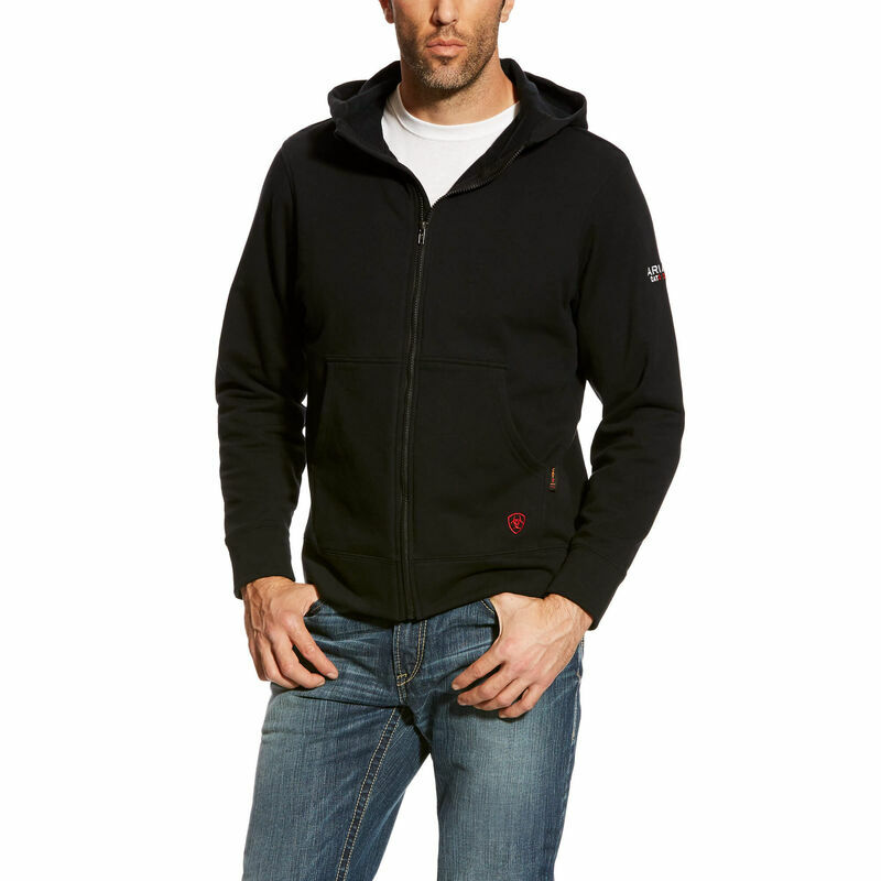 Men's Ariat FR DuraStretch Full Zip Hoodie in Black