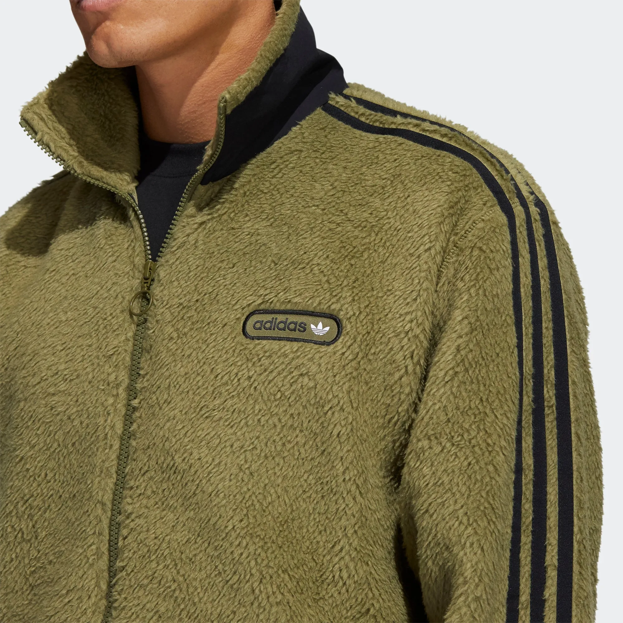 Men's adidas Originals SPRT Firebird Sherpa Track Jacket Olive