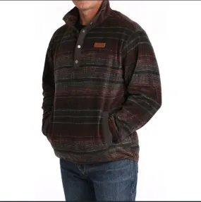 Men’s Brown Fleece Cinch Button Up