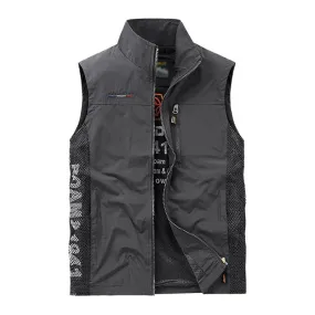 Men's Casual Quick Dry Breathable Patchwork Outdoor Fishing Vest 85381155M