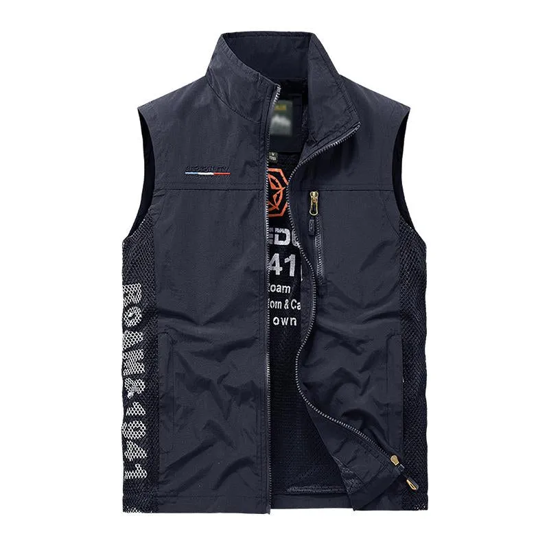 Men's Casual Quick Dry Breathable Patchwork Outdoor Fishing Vest 85381155M