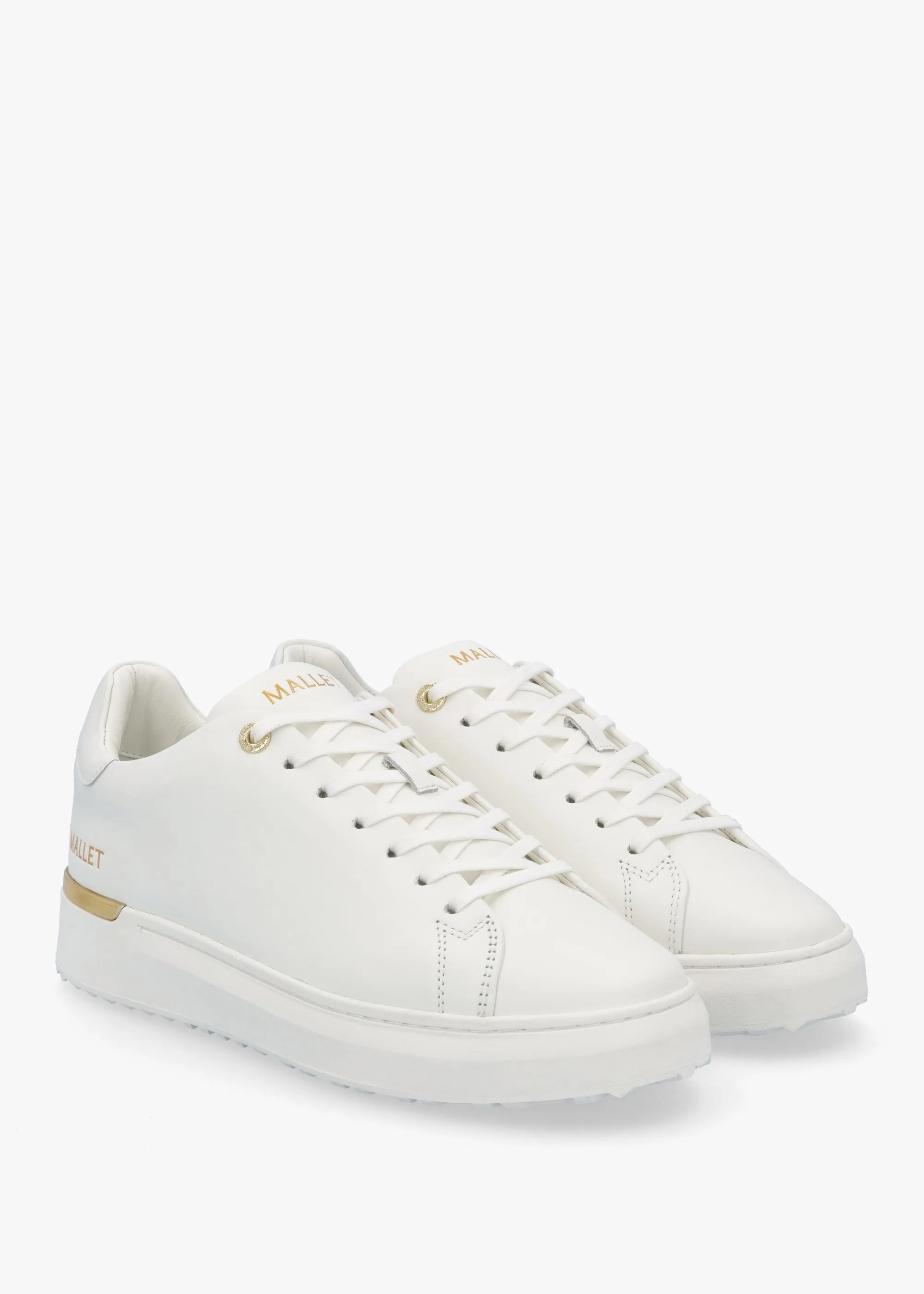 Men’s GRFTR Lite White & Gold Leather Trainers