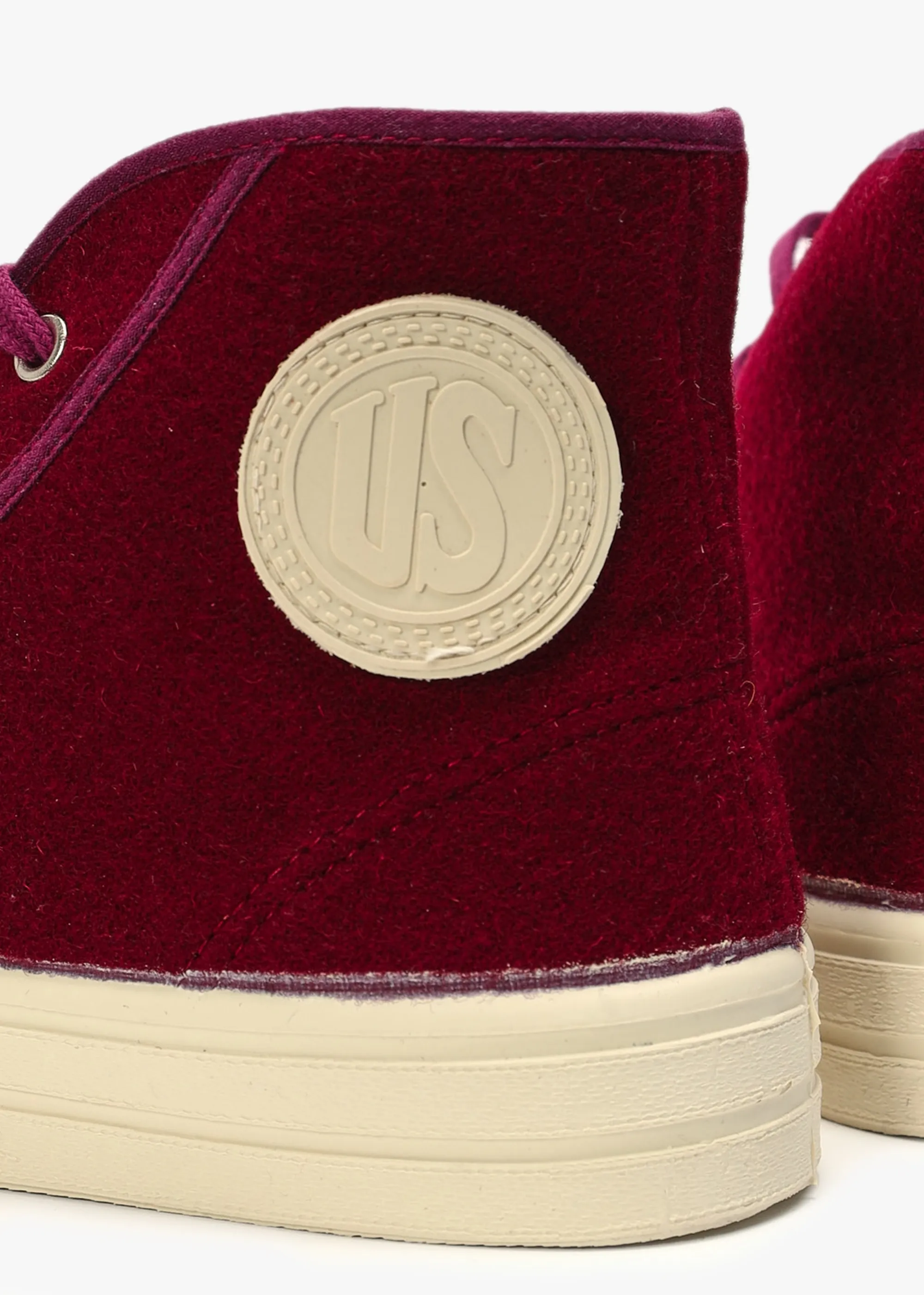 Men’s Military Felt Bordeaux High-Top Trainers