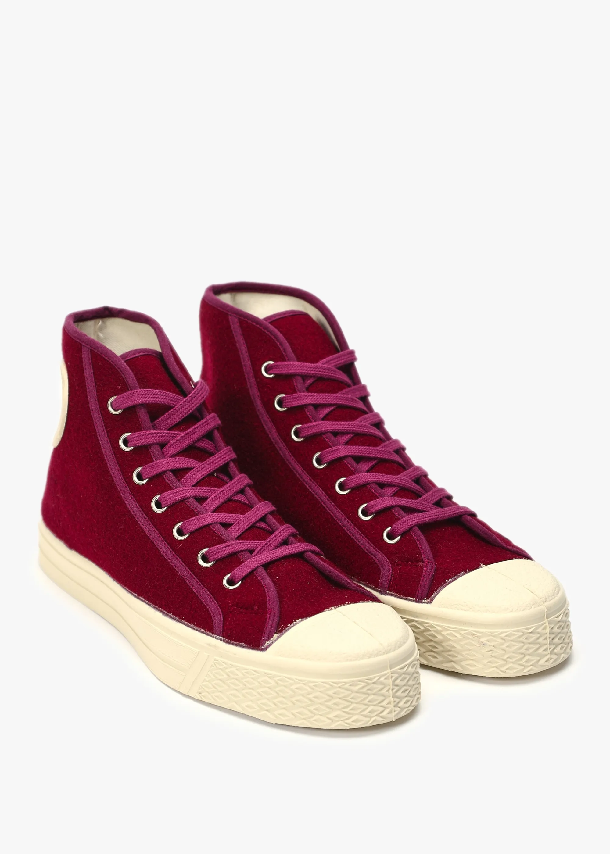 Men’s Military Felt Bordeaux High-Top Trainers