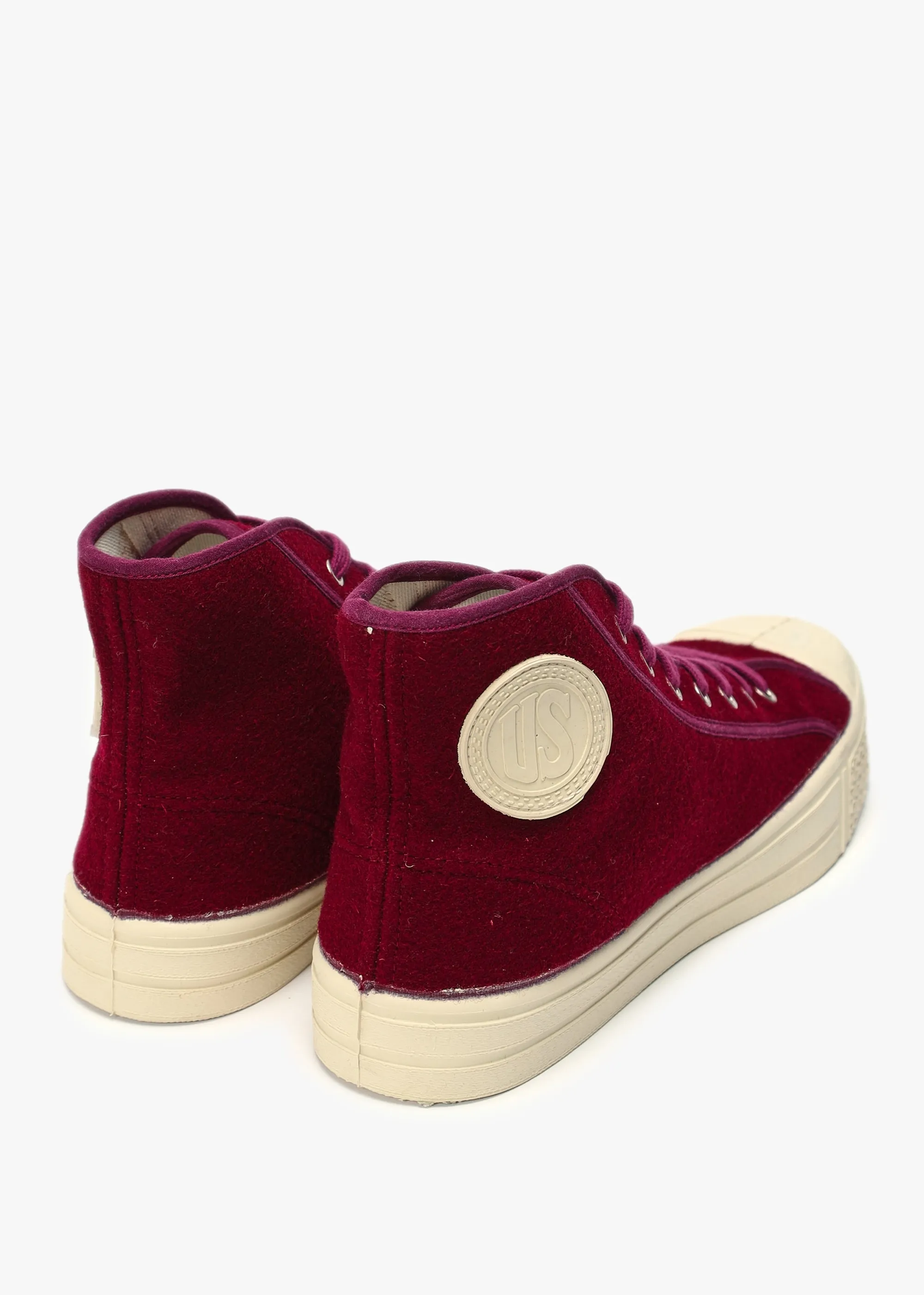 Men’s Military Felt Bordeaux High-Top Trainers