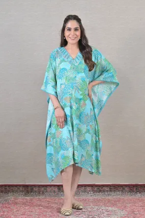 Mint Leafy Maternity & Nursing Kaftan (100% Cotton)