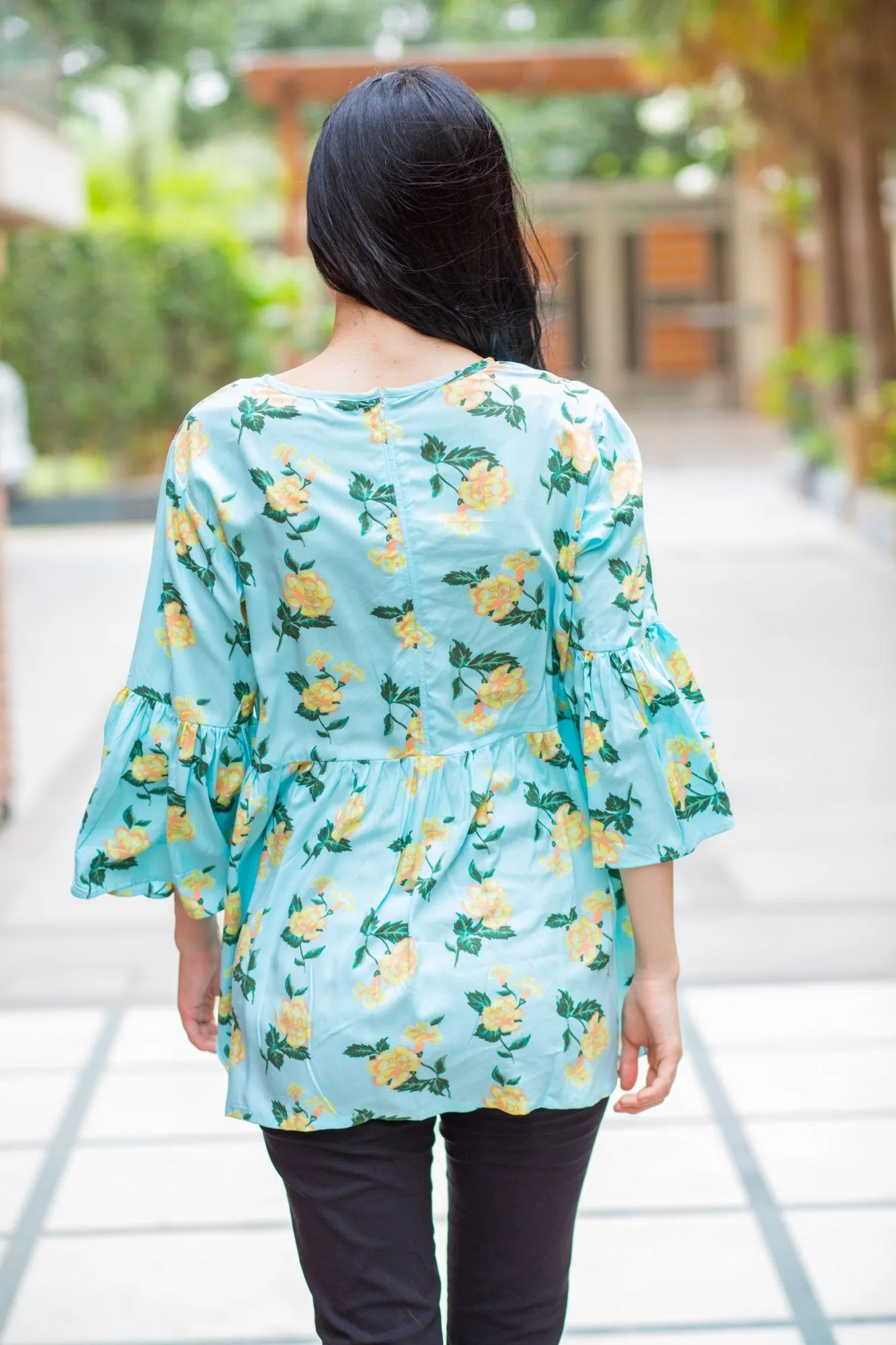 Mint Yellow Bloom Maternity Top