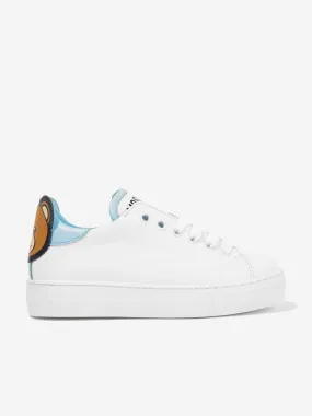 Moschino Boys Leather Teddy Bear Trainers in White