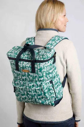 Nahla Printed Nylon Backpack  Dark Jade