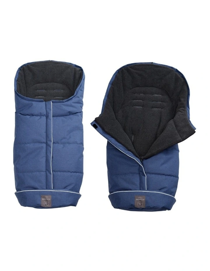 Naturally Sheepskins Weatherproof Fleece Footmuff (Linear Navy)